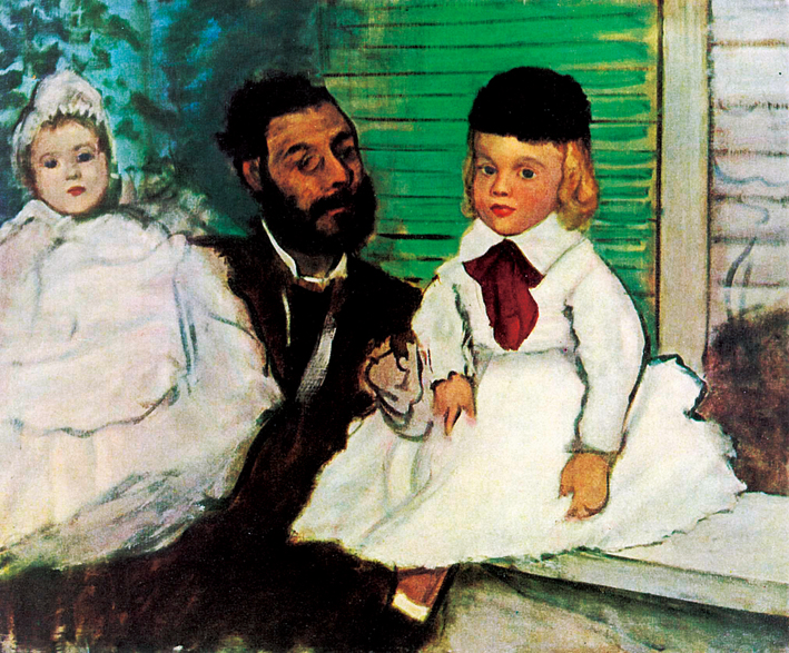  埃德加·德加 Edgar Degas—— 男子与两个小孩